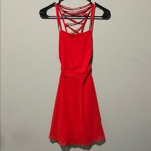 Lulu's Vibrant Red Backless Dress